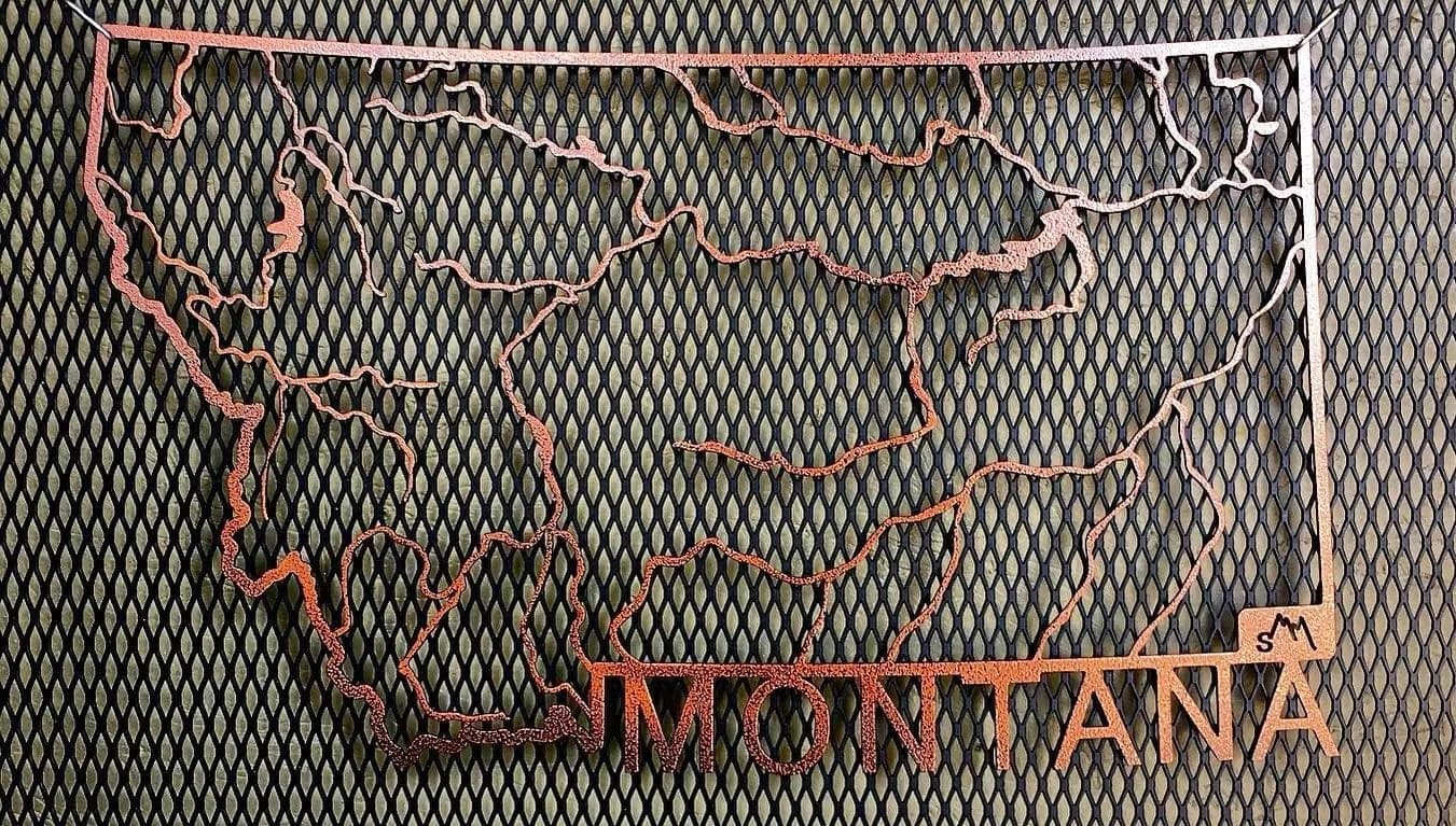 Montana map, wall art